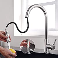 Lonheo Grifo Cocina Extraíble Grifo de Fregadero con 2 Tipos de Chorro Giratorio 360 ° Monomando Cocina en Acero…